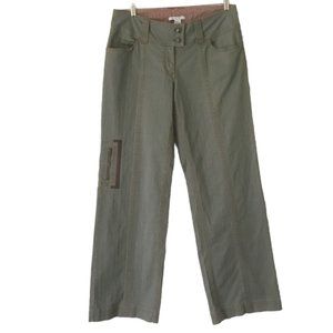 Cabi Olive Green Cargo Utility Wide Leg Pants